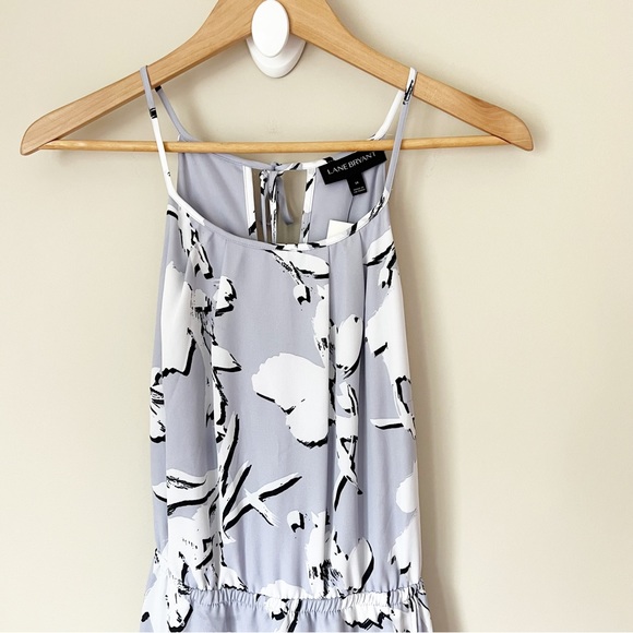 Lane Bryant Lilac Floral Bloom Chiffon Handkerchief Hem Midi Dress 14 Purple NWT - Picture 4 of 16